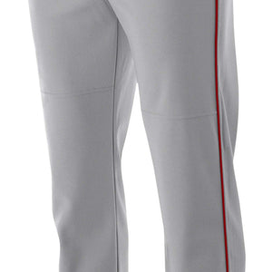 GRAY/CARDINAL A4 Pro-Style Open Bottom Baseball Pant