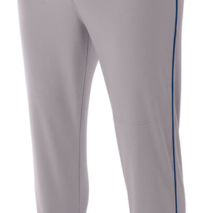 GRAY/NAVY A4 Pro-Style Elastic Bottom Baseball Pant