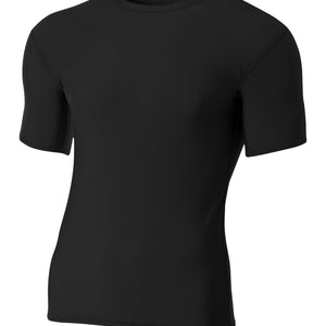 Black A4 A4 Youth Short Sleeve Compression Crew