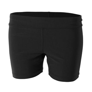 Black A4 A4 Girl's 4" Volleyball Short