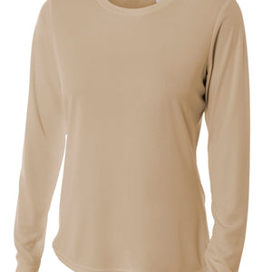 Sand A4 Long Sleeve Cooling Performance Crew
