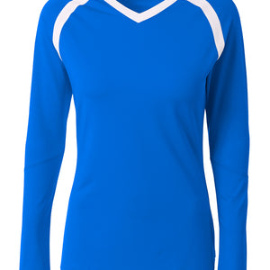 Royal/white A4 A4 Ace Long Sleeve Volleyball Jersey