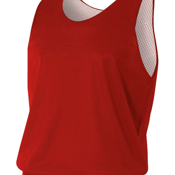 Scarlet/white A4 Reversible Mesh Tank