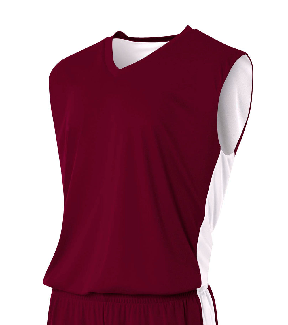 Maroon White A4 Reversible Moisture Management Muscle