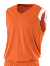 Orange/white A4 Moisture Management V-neck Muscle