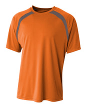 Orange/gph A4 Spartan Short Sleeve Color Block Crew
