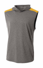 Heather/gold A4 A4 Tourney Sleeveless Hooded Tee