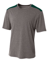 Heather/forest A4 Tourney Heather Short Sleeve Color Block