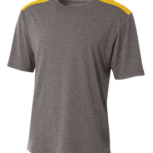 Heather/gold A4 Tourney Heather Short Sleeve Color Block