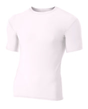 White A4 Short Sleeve Compression Crew