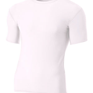 White A4 Short Sleeve Compression Crew