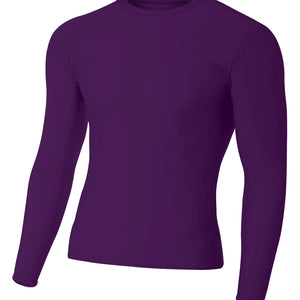 Purple A4 Long Sleeve Compression Crew