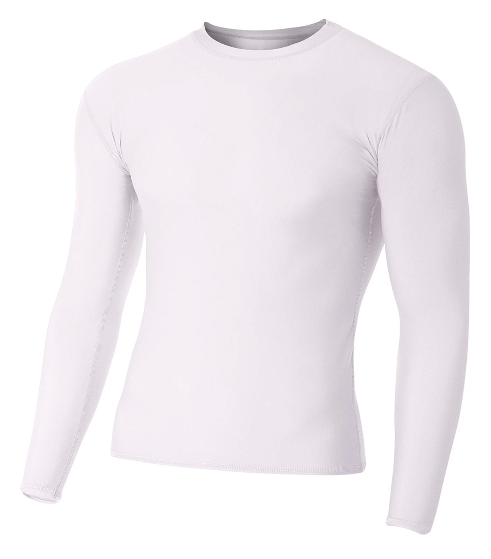 White A4 Long Sleeve Compression Crew
