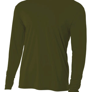 Military-green A4 Cooling Performance Long Sleeve Crew