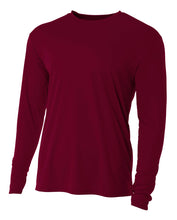 Maroon A4 Cooling Performance Long Sleeve Crew