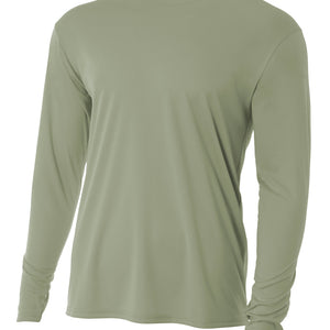 Olive A4 Cooling Performance Long Sleeve Crew