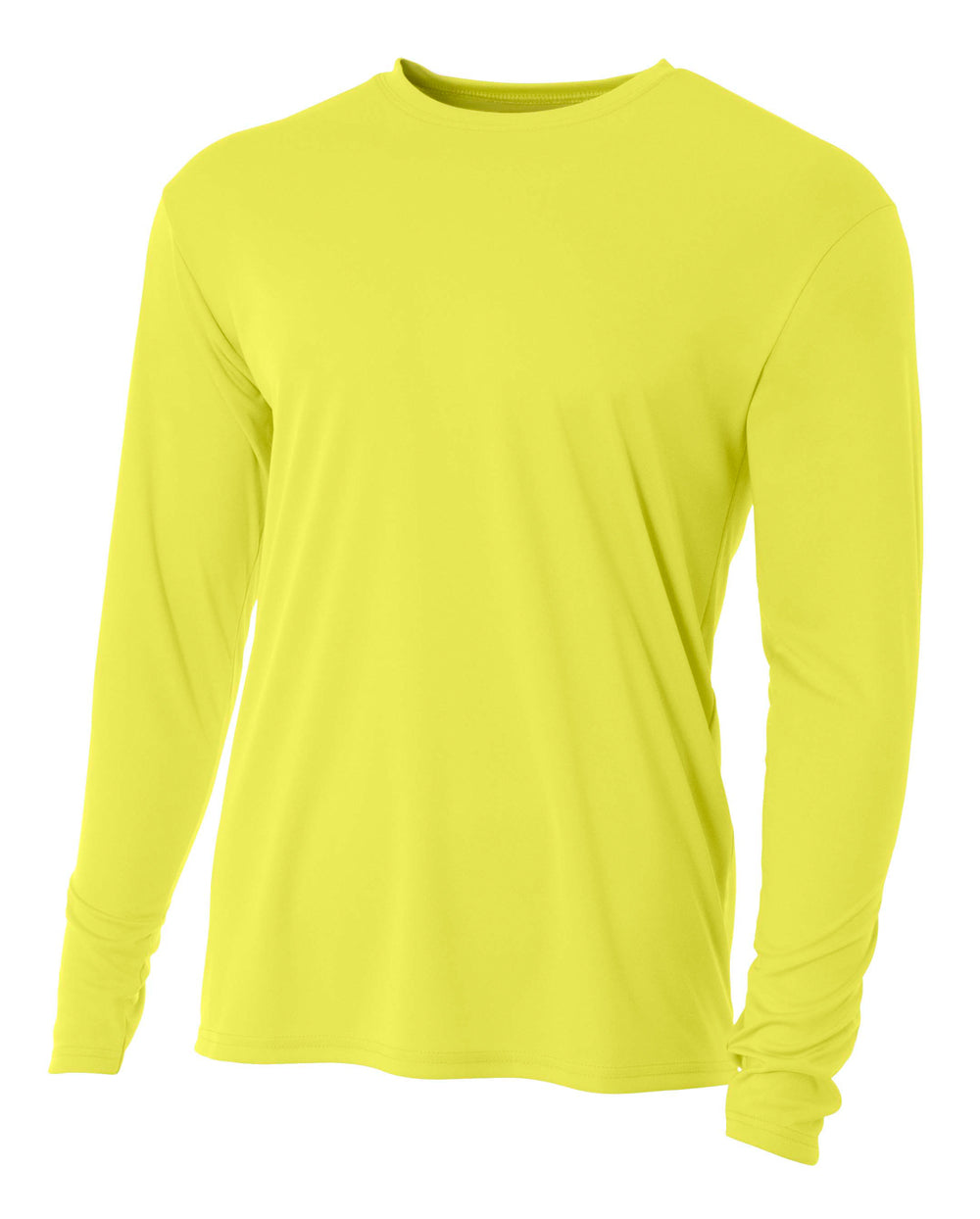 Safety Yellow A4 Cooling Performance Long Sleeve Crew