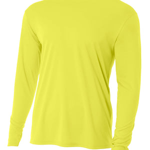Safety Yellow A4 Cooling Performance Long Sleeve Crew