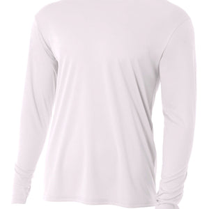 White A4 Cooling Performance Long Sleeve Crew