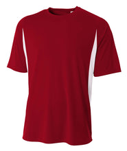 Cardinal/white A4 Cooling Performance Color Block Tee
