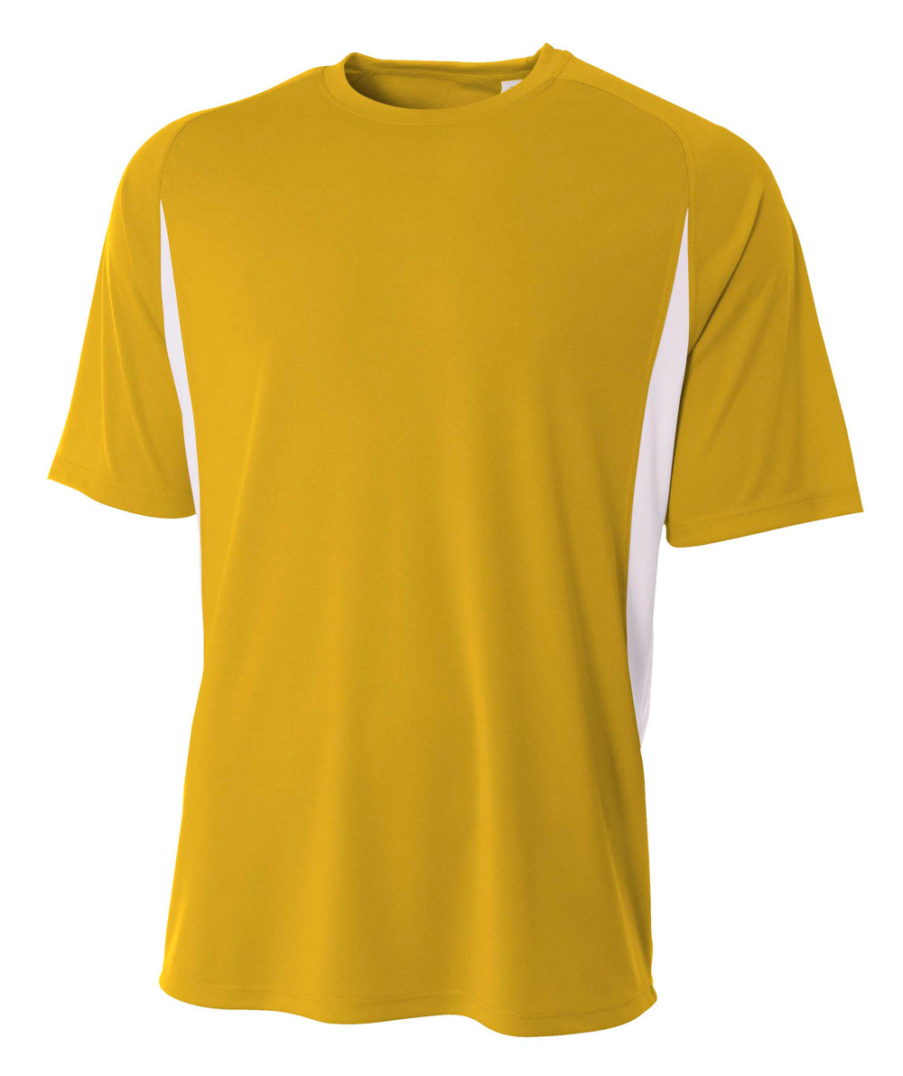 Gold/white A4 Cooling Performance Color Block Tee