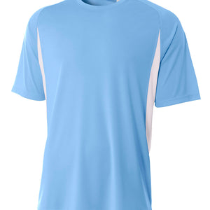 Lt Blue/white A4 Cooling Performance Color Block Tee