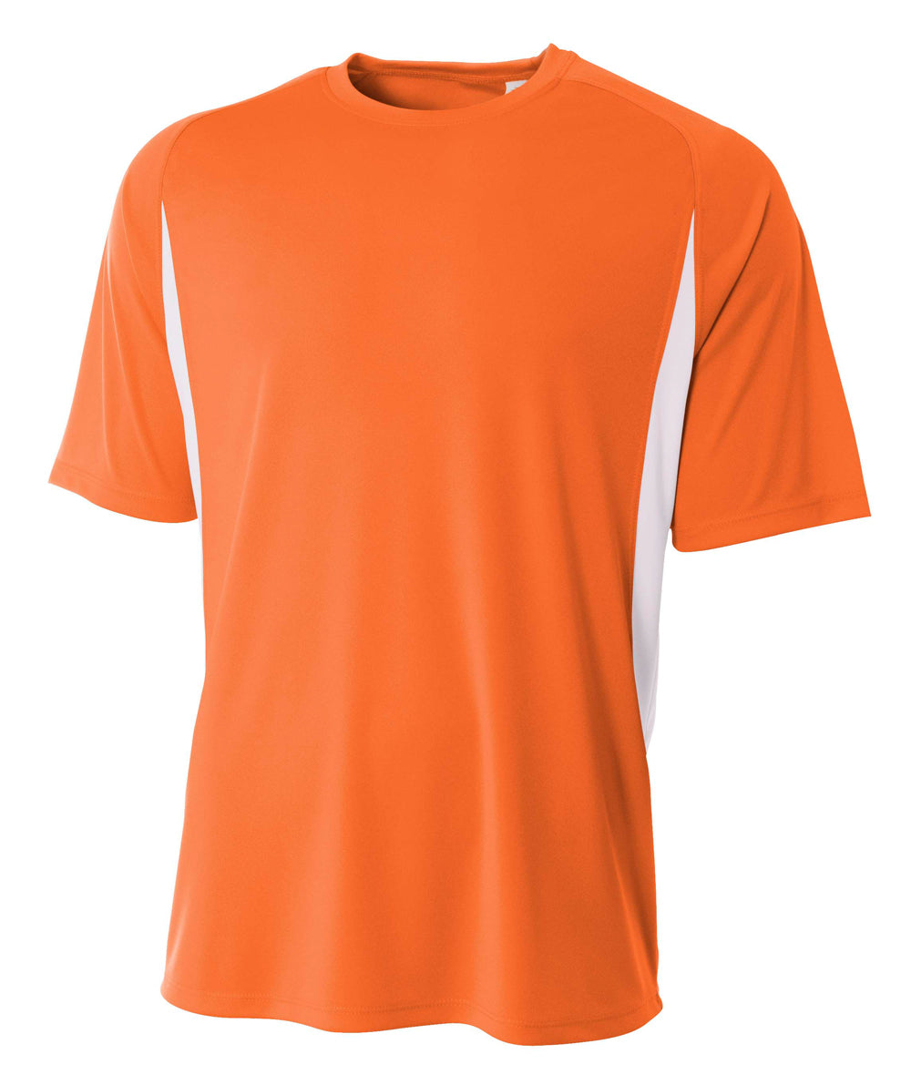 Orange/white A4 Cooling Performance Color Block Tee