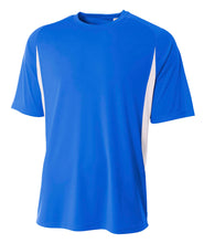 Royal/white A4 Cooling Performance Color Block Tee