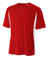 Scarlet/white A4 Cooling Performance Color Block Tee