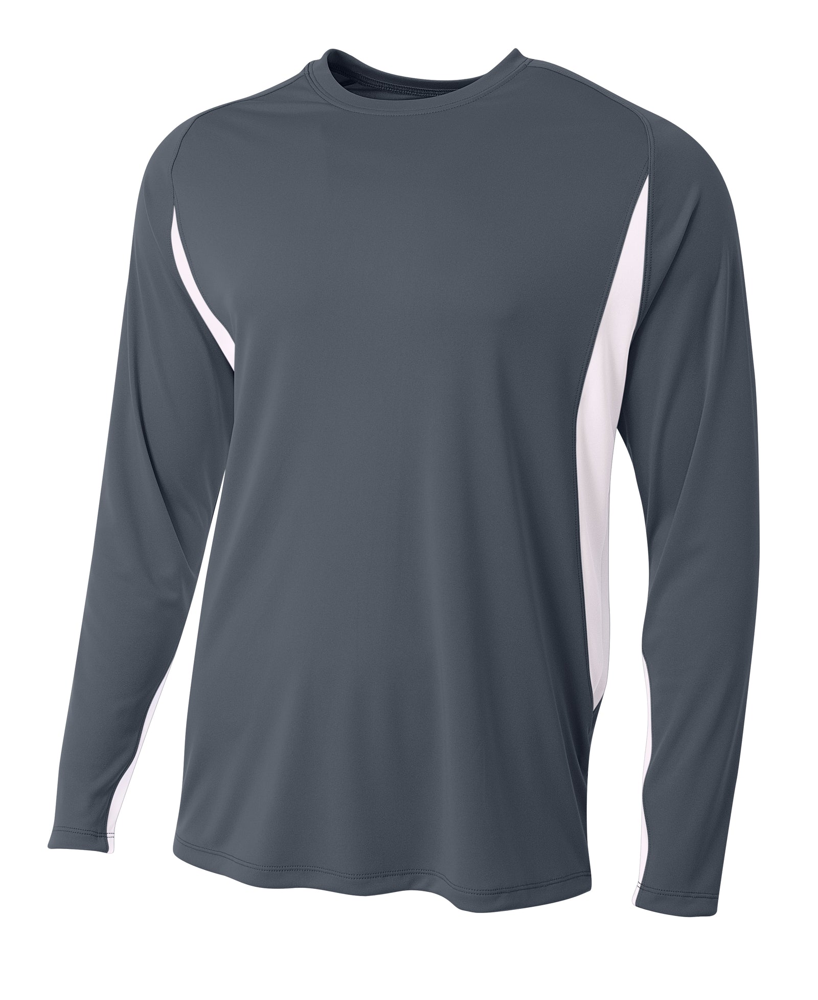 Graphite/white A4 A4 Long Sleeve Color Block Tee