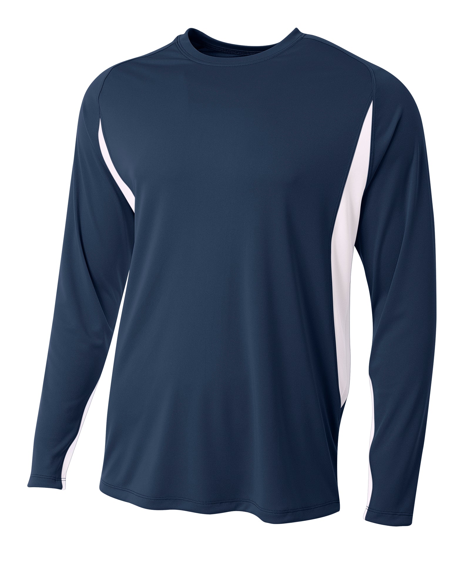 Navy/white A4 A4 Long Sleeve Color Block Tee