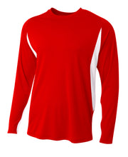Scarlet/white A4 A4 Long Sleeve Color Block Tee