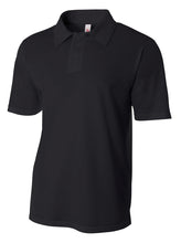 Black A4 Textured Polo With Johnny Collar