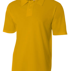 Gold A4 Textured Polo With Johnny Collar
