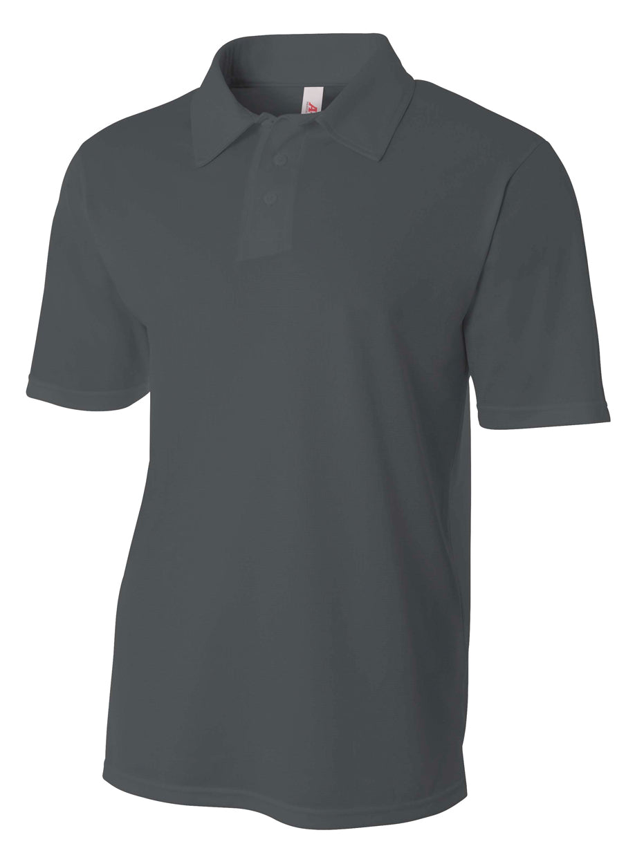 Graphite A4 Textured Polo With Johnny Collar