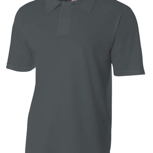 Graphite A4 Textured Polo With Johnny Collar