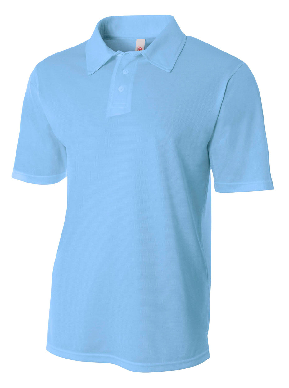 Lt Blue A4 Textured Polo With Johnny Collar