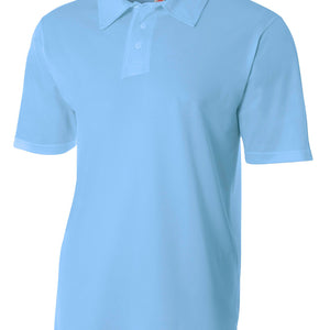 Lt Blue A4 Textured Polo With Johnny Collar