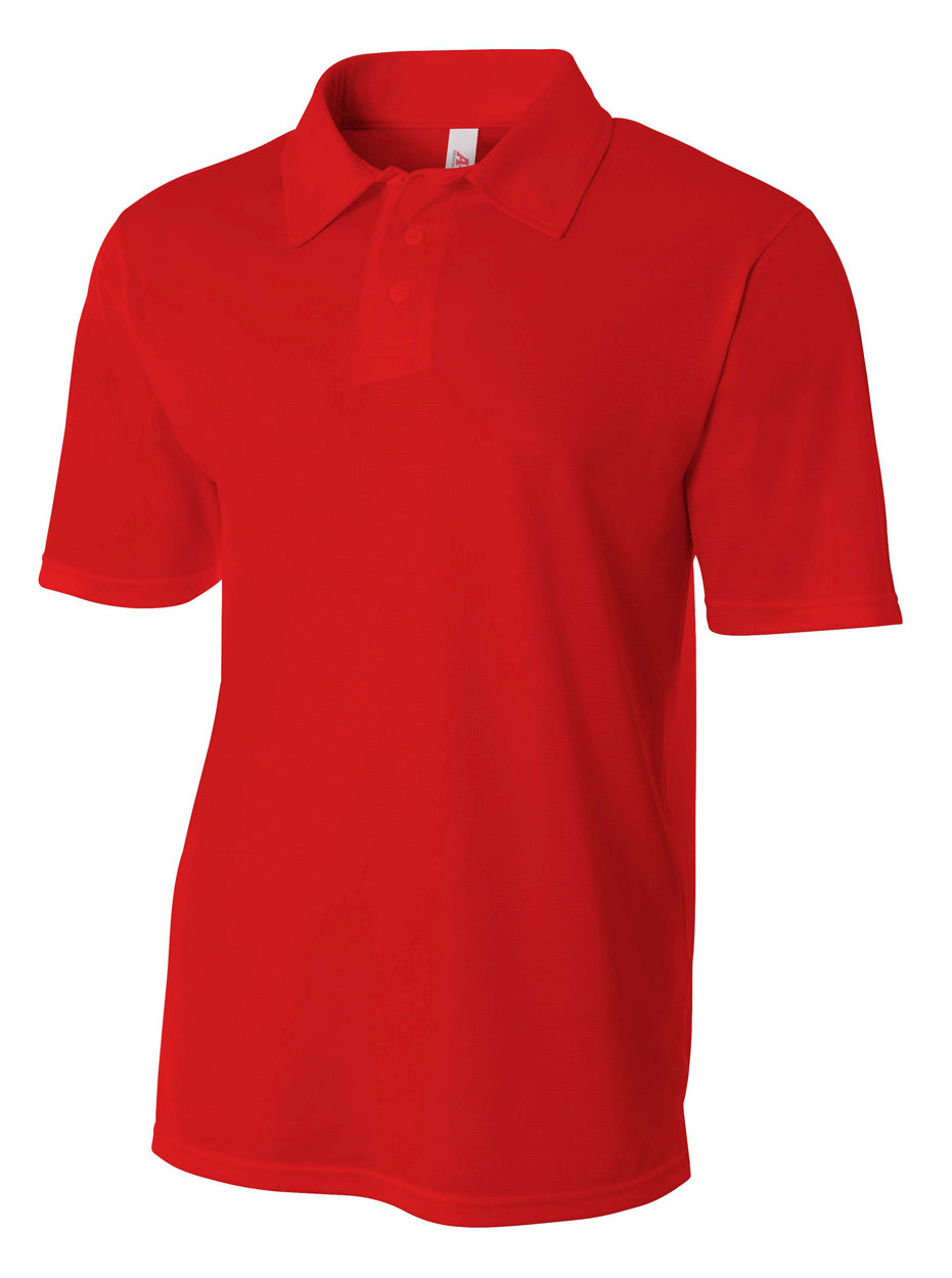 Scarlet A4 Textured Polo With Johnny Collar