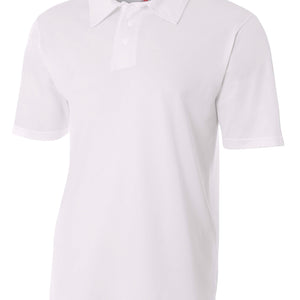 White A4 Textured Polo With Johnny Collar