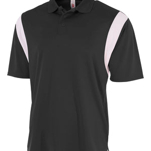 Black/white A4 Color Block Polo With Knit Color