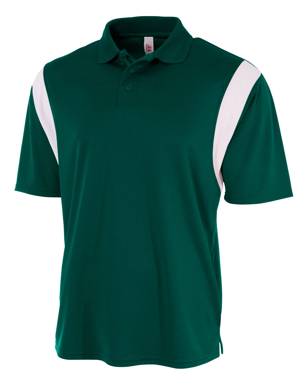 Forest/white A4 Color Block Polo With Knit Color