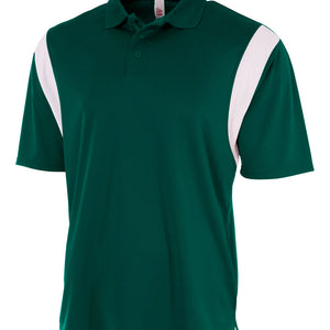 Forest/white A4 Color Block Polo With Knit Color