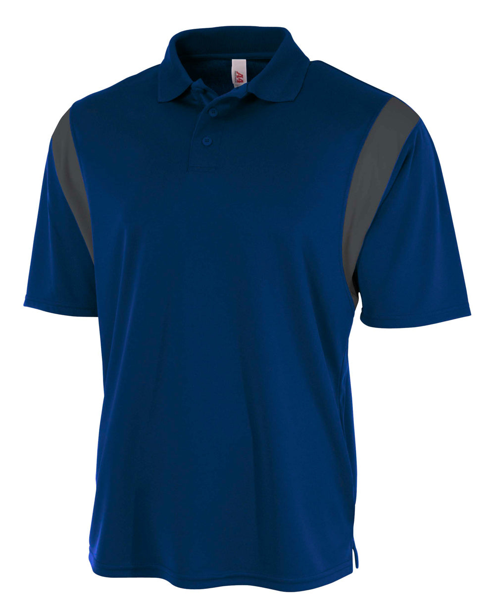 Navy/graphite A4 Color Block Polo With Knit Color