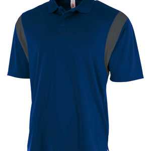 Navy/graphite A4 Color Block Polo With Knit Color