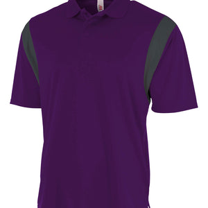 Purple Graphite A4 Color Block Polo With Knit Color