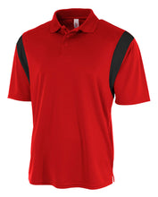 Scarlet/black A4 Color Block Polo With Knit Color