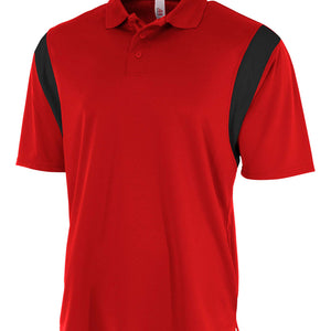 Scarlet/black A4 Color Block Polo With Knit Color