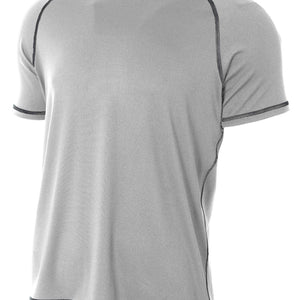 Silver A4 Fitted Raglan With Flatlock Stitching