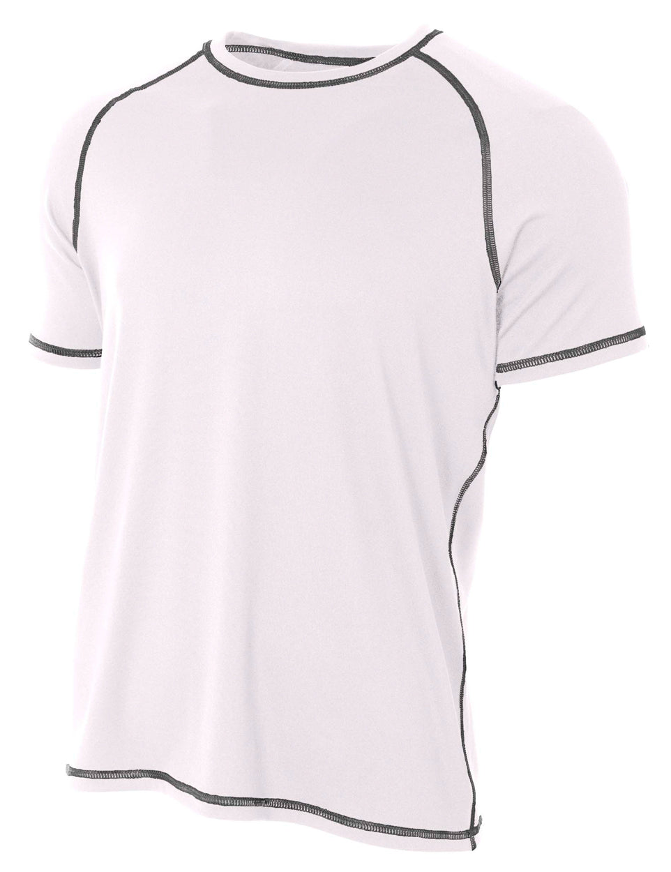 White A4 Fitted Raglan With Flatlock Stitching
